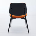 Dining Chairs Set Of 2 Mid Century Modern Retro Faux Leather Chair With Walnut Bentwood Back Upholstered Seat Metal Legs Adjustable Foot For Kitchen Dining Room Chairs Orange Pu Orange Dining Room Classic Set Of 2 Foam Pu Leather