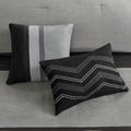 7 Piece Faux Suede Comforter Set Black Cal King California King Black Polyester