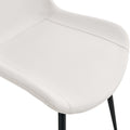 Table And Chair Set, Textured Top In Vintage Wood Color, Black Metal Legs. Dining Chair With White Faux Leather Backrest Cushion With Black Metal Legs. Wood Seats 8 Mdf Metal
