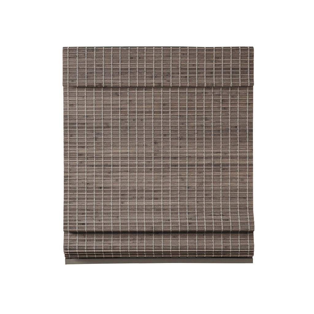 Bamboo Light Filtering Roman Shade 64"L Grey Ash Bamboo