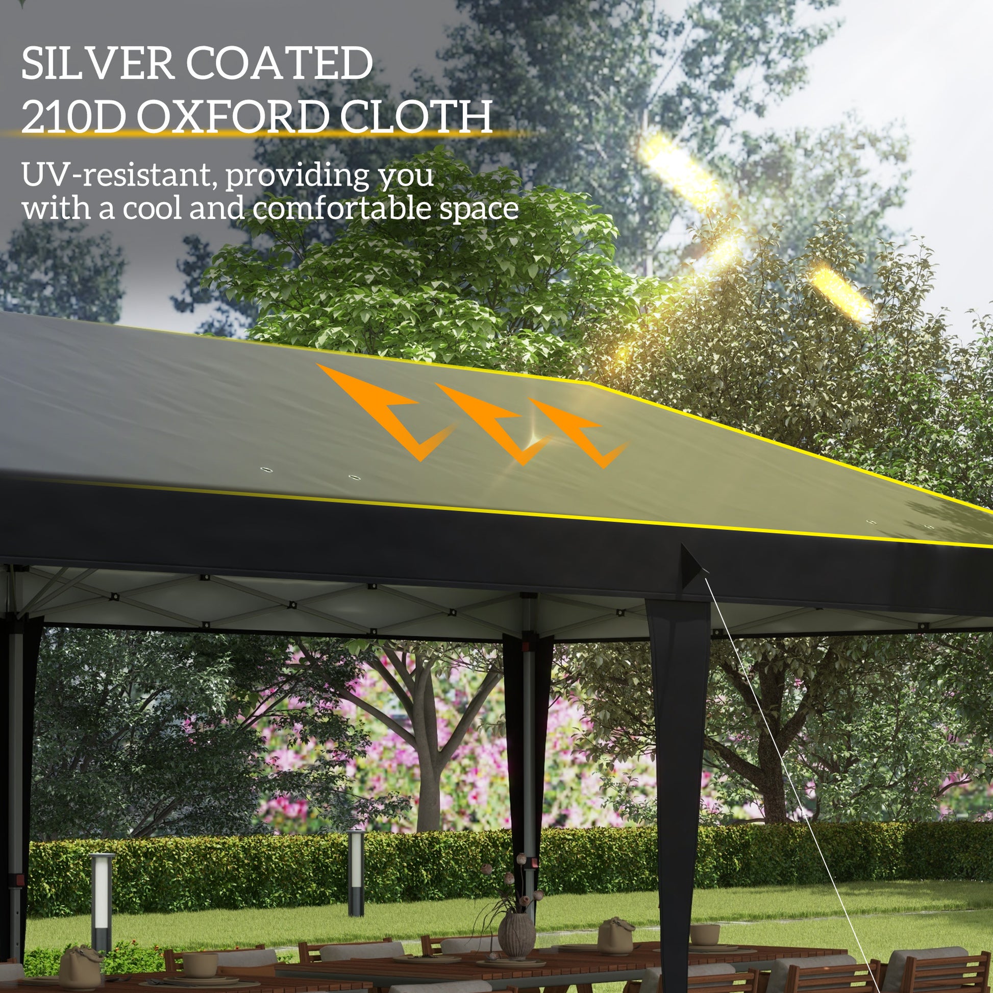 Outsunny 10' X 20' Pop Up Canopy Tent, Upgraded Heavy Duty Tents For Parties, Outdoor Instant Gazebo Sun Shade Shelter With Carry Bag, For Catering, Events, Wedding, Backyard Bbq, Black Black Steel