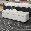 Storage Ottoman Light Grey Fabric