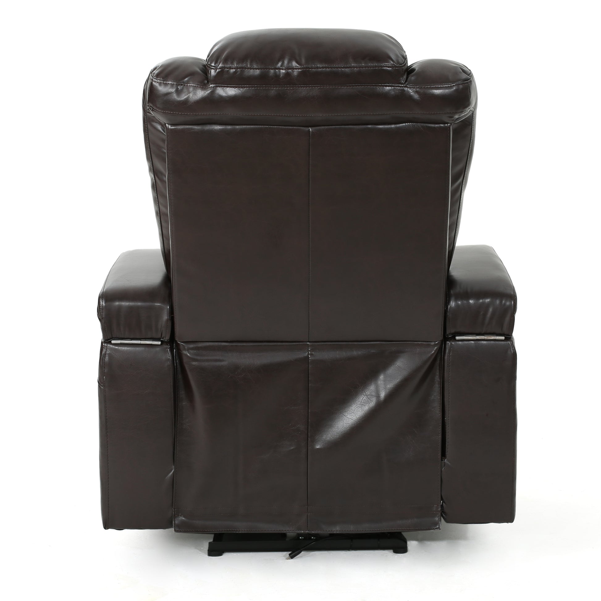 33" Wide Power Standard Recliner Chair With Arm Storage With Usb Brown Pu