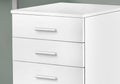 File Cabinet, Rolling Mobile, Storage Drawers, Printer Stand, Office, Work, White Laminate, Contemporary, Modern White Particle Board