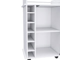 Dukat Bar Cart,Two Shelves, Six Built In Wine Rack, Four Casters White White Dining Room Modern Particle Board Particle Board