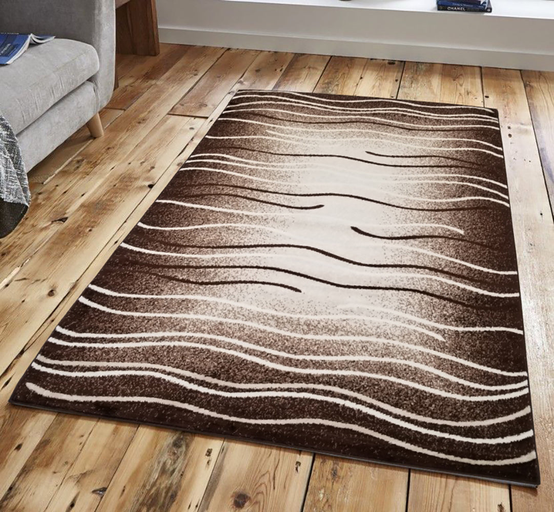 Jersey Area Rugs, Carpets For Livingroom, 5X7 Area Rugs ,3002 Brown Rectangle 5&7 Brown Contemporary Abstract Polypropylene