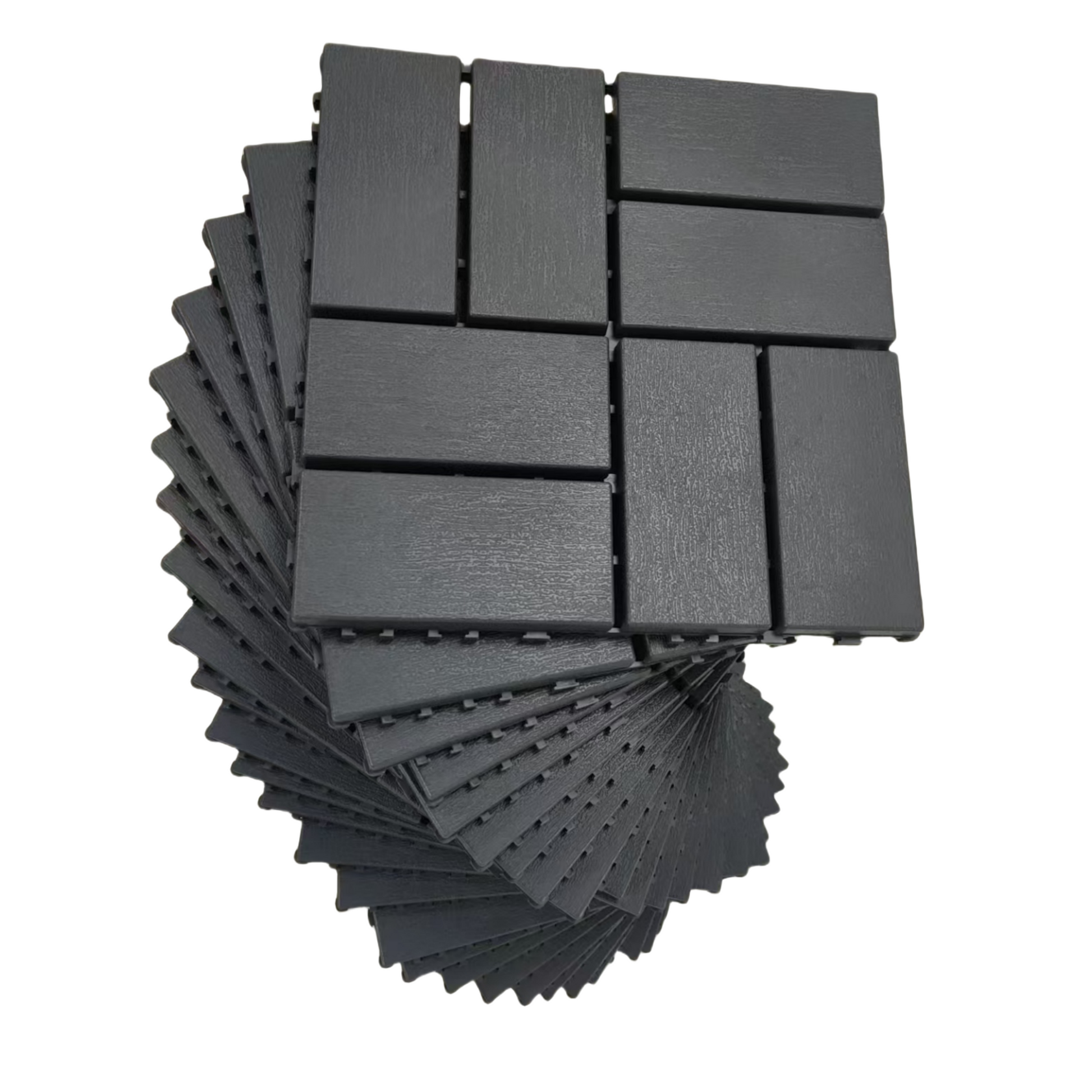 Plastic Interlocking Deck Tiles, 36 Pack, 12"X12" Waterproof Outdoor All Weather Use Patio Tiles With Enhanced Drainage Design, Perfect For Poolside, Balcony, And Backyard Grey Grey Plastic