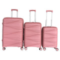 Hard Shell Luggage, 3 Piece Set, With Tsa Lock, 20 Inches 24 Inches 28 Inches Rose Gold Polypropylene