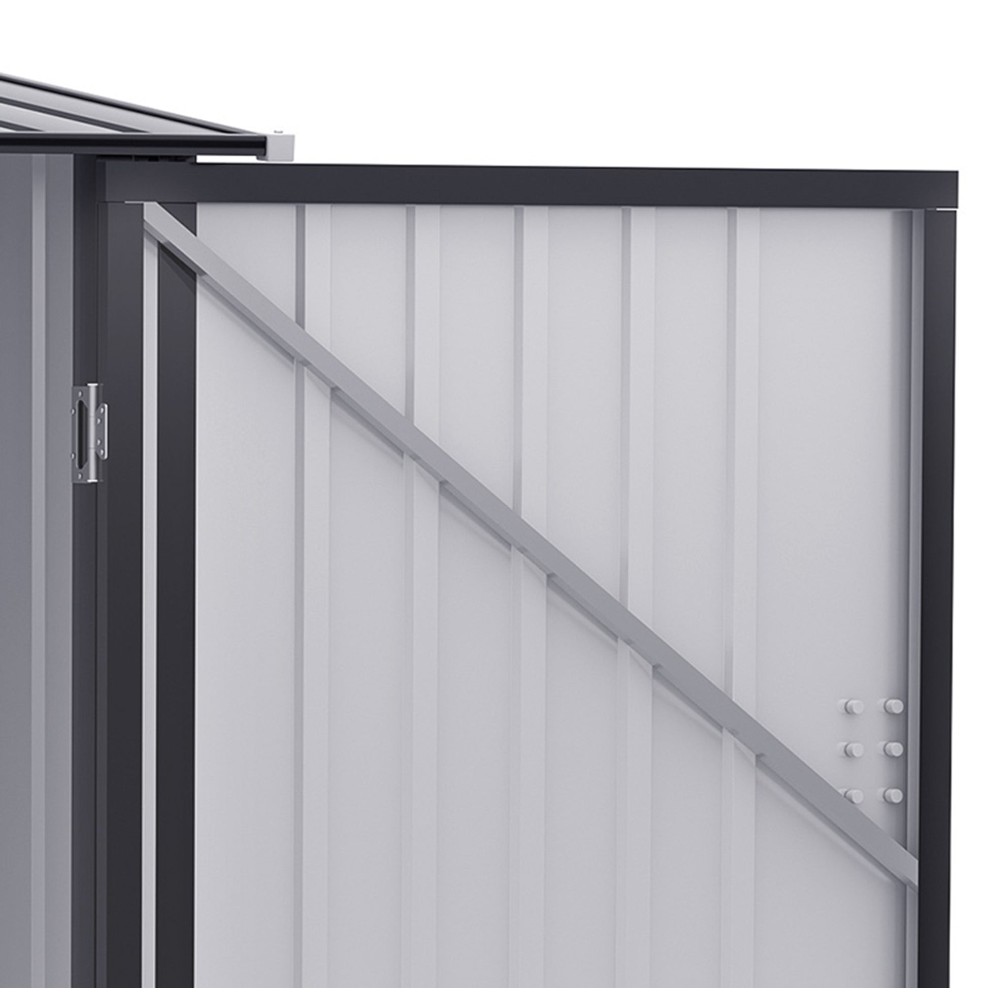 Outsunny 3.3' X 3.4' Outdoor Storage Shed, Galvanized Metal Utility Garden Tool House, Lockable Door For Backyard, Bike, Patio, Garage, Lawn, Dark Gray Dark Gray Steel