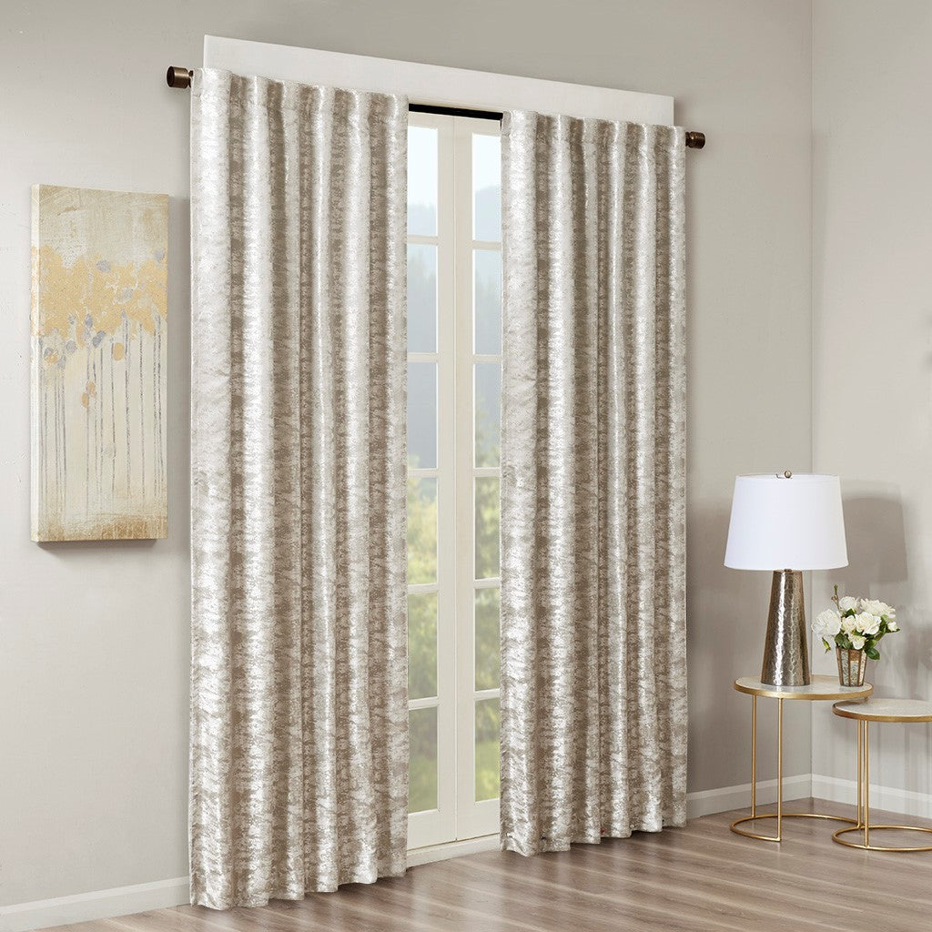 Jacquard Lined Total Blackout Rod Pocket Back Tab Curtain Panel Only 1 Pc Panel Multicolor Polyester