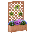 Outsunny Wooden Raised Garden Bed With Trellis, 46