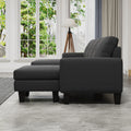 U Shaped Sofa Coch 4 Seat Sofa With Chaise Polyester Fabric For Living Room Apartment Office Dark Grey Dark Grey Linen Wood Primary Living Space Soft Eucalyptus Foam Linen 4 Seat