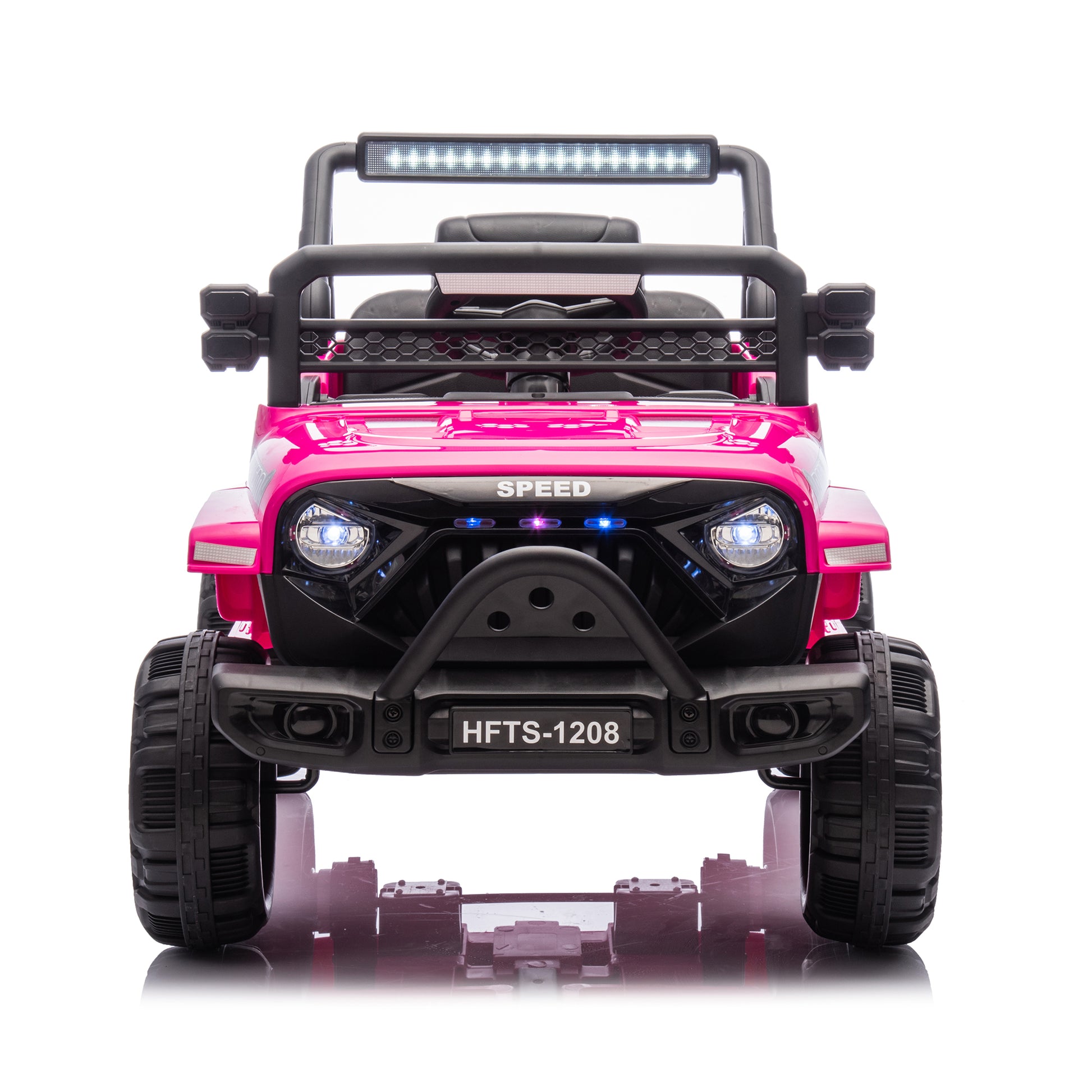 12V Kids Ride On Electric Truck Car W Parents Control,2Wd,Four Wheel Suspension,Early Education Function,Adjustable Volume,Usb,Mp3,Bluetooth,Microphone Jack,Power Display,Led Lights For Kids Aged 3. Pink Polypropylene