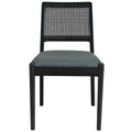 5 Piece Rattan Round Dining Table Set, Wood Table With Hexagonal Base And Upholstered Chairs For Dining Room, Kitchen,Indoor Use, Black Gray Wood Dining Room Solid Wood Rubberwood Round Dining Table With Chair Wood Wood Black Seats 4 Traditional Round