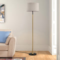 Floor Lamp For Living Room With Beige Lampshade, Standing Lamp Tall Industrial Floor Lamp Reading For Bedroom, Office No Included Bulb Matte Black Matte Gold Gold Matte Black American Design,Modern Fabric Metal