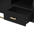 Modern Tv Stand For Tv Up To 70 Inches,Tv Cabinet With 1 Drawer, 2 Cabinets And Metal Legs, Handles And Anti Tip Device For Living Room Black 70 79 Inches Mdf