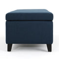 Hartford Storage Ottoman Navy Blue Fabric