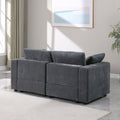 Modular Sectional Sofa, 2 Piece Sectional Sofa Set, Two Corner Chairs, Chenille Grey Grey Fabric 2 Seat