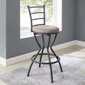 3 Bar Table And Chairs Set For Dining Room Industrial Counter Height Bar Chairs With Metal Back, Fabric Seat Black Dining Room American Design,American Traditional,Antique Metal