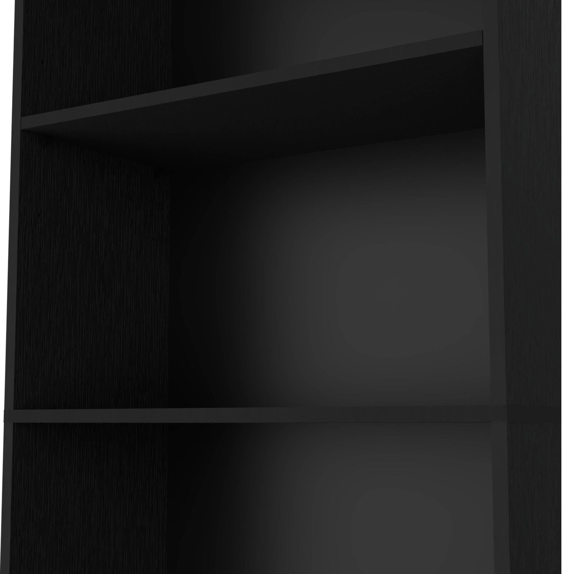 Sutton 4 Shelves Bookcase With Modern Storage Shelves Black Particle Board Engineered Wood