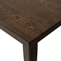 Wood Dining Table Brown Brown Rectangular Rubber Wood