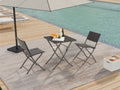 Rattan Patio Bistro Set, 3 Piece Foldable Outdoor Patio Furniture Sets, With Folding Table And Two Chairs, For Garden, Backyard, Pool, Lawn, Porch, Balcony, All Weather Rattan Style Brown Rattan