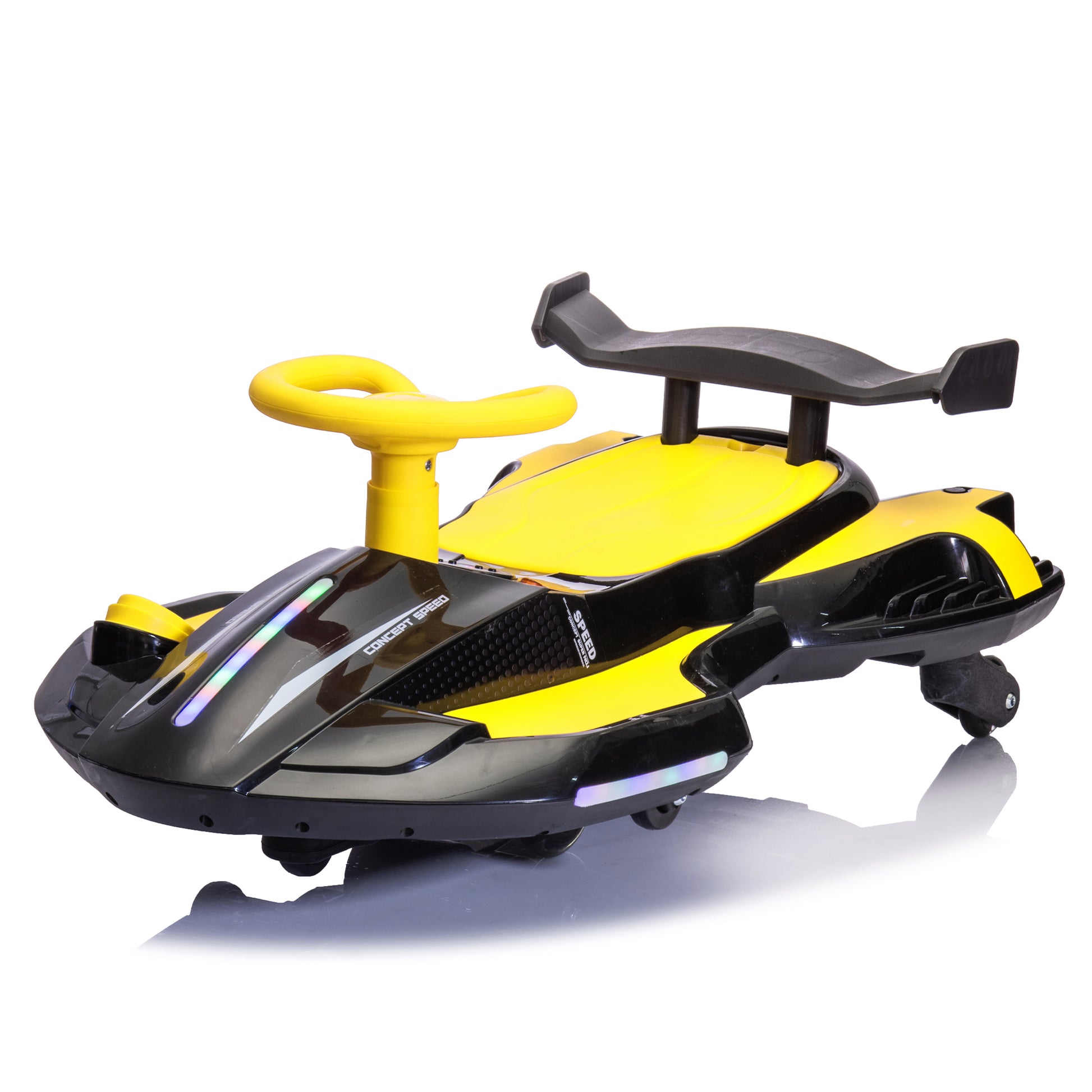 12V Kids Ride On Electric Toy,360 Degree Drift In Place,Spray Function,Front&Side Lights Design,Usb Mp3,Bluetooth,Music, 3.73 4.35 Mph,Easy Installation,Ultimate Cool Operation For Kids Aged 3 . Black 100 149 Lbs Polypropylene