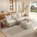 Modern Large Sectional Sofa, U Shape Modular Sectional Couch With Storage Function,123
