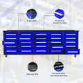 10Ft Workbench With Storage Drawers 25 Drawers Blue Blue Steel