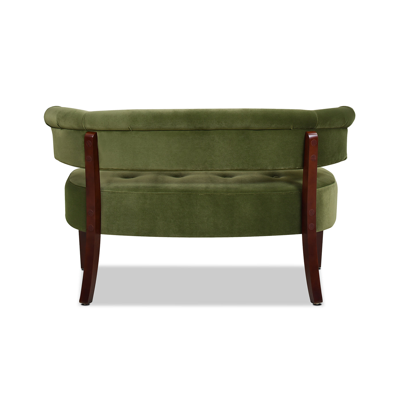 Jared Roll Arm Tufted Bench Settee, Olive Green Performance Velvet Olive Green Foam Velvet