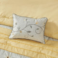 Embroidered 7 Piece Comforter Set Yellow Queen Queen Yellow Polyester