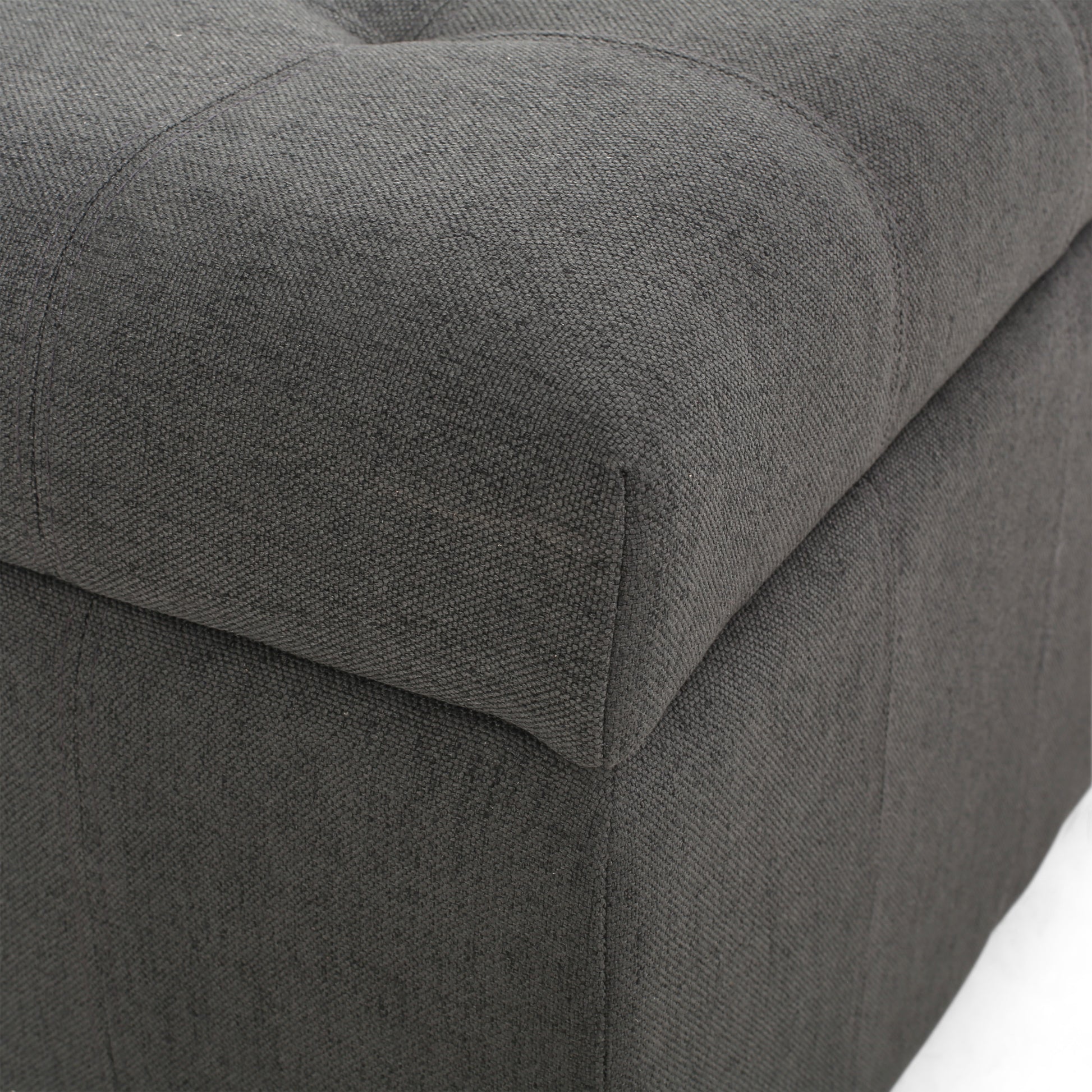 Isabella Ottoman Dark Gray Fabric