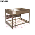 Queen Over Queen Bunk Bed With Storage Cabinets And Usb Ports, Antique Wood Color Expected Arrival Time: 10.26 Wood Solid Wood Mdf