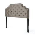 Queen&Full Sized Headboard Grey Velvet