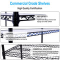 6 Tier 6000Lbs Capacity Nsf Metal Shelf Wire Shelving Unit, Heavy Duty Adjustable Storage Rack With Wheels & Shelf Liners For Commercial Grade Utility Steel Storage Rack, Black 82