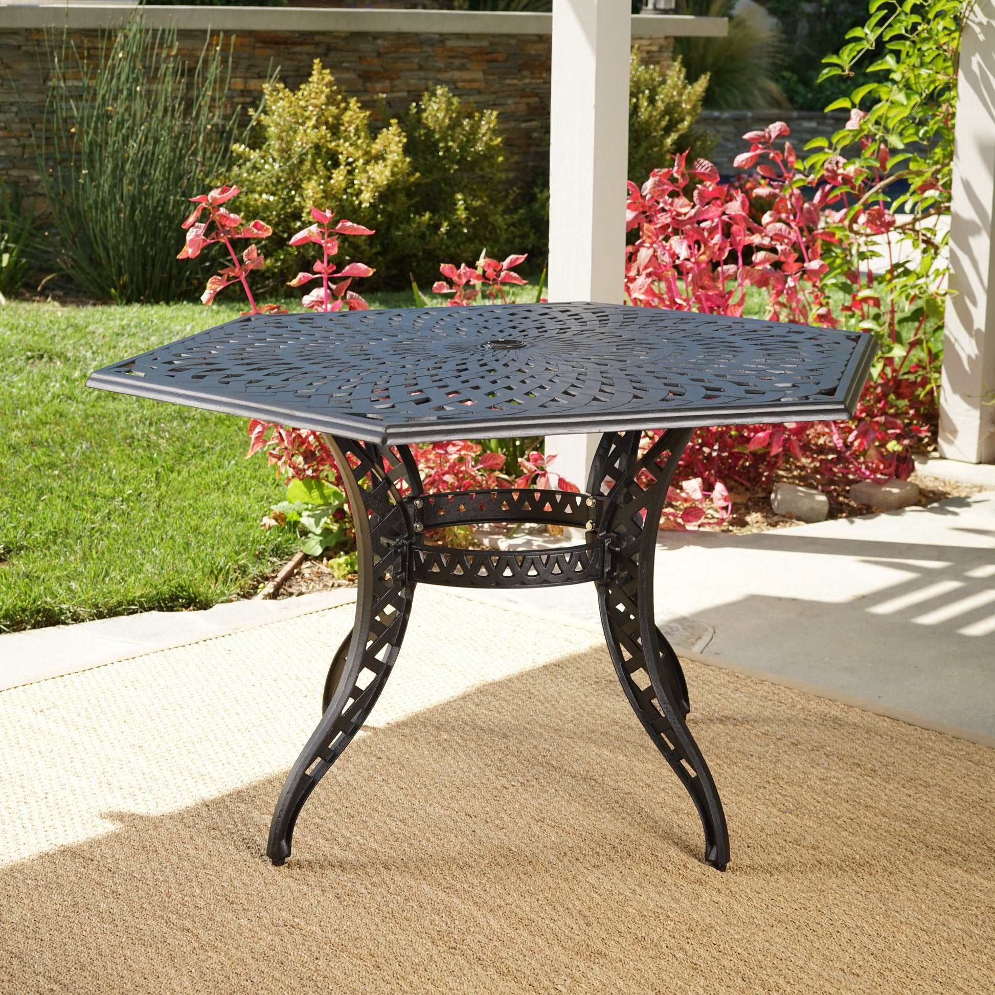 Cayman Arch Ii Mesh Hex Table Black Aluminium