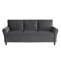 Modern Living Room Sofa Set 2Pcs Comfort Sofa Loveseat Plush Seatbacks Tufted Detail Gray Velvet Upholstery Solid Wood Frame Furniture Gray Velvet Wood Primary Living Space Modern Flared Arms Solid Wood 5 Seat