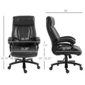 Vinsetto Big And Tall Office Chair, Pu Leather Desk Chair 400Lb, Black Black Pu Leather