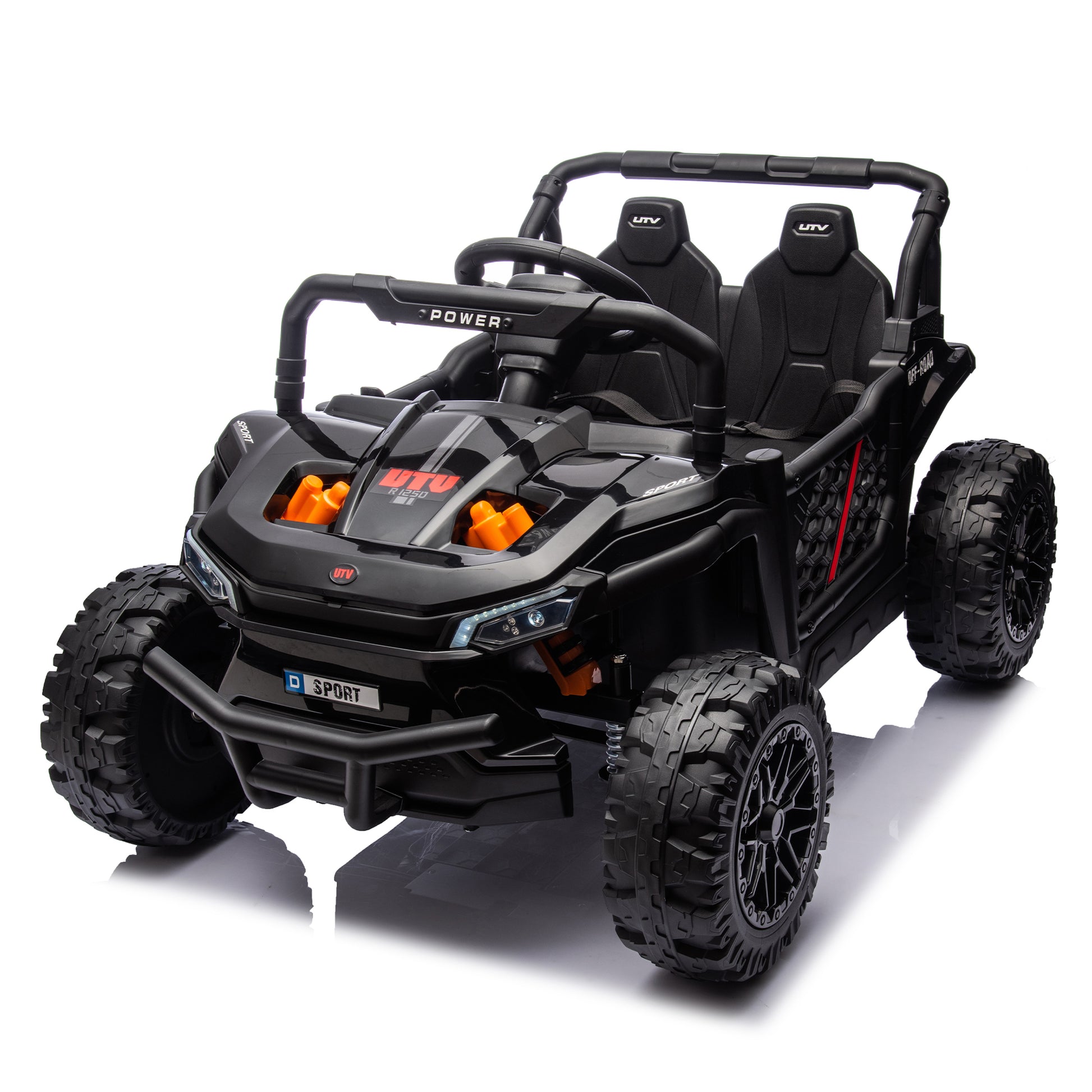 24V Kids Ride On Utv,Electric Toy For Kids W Parents Remote Control,Four Wheel Suspension,Low Start,Adjustable Speed,Multimedia Player,Early Education,Bluetooth,Rear Storage Space For Kids Aged 3 . Black 50 99 Lbs Polypropylene