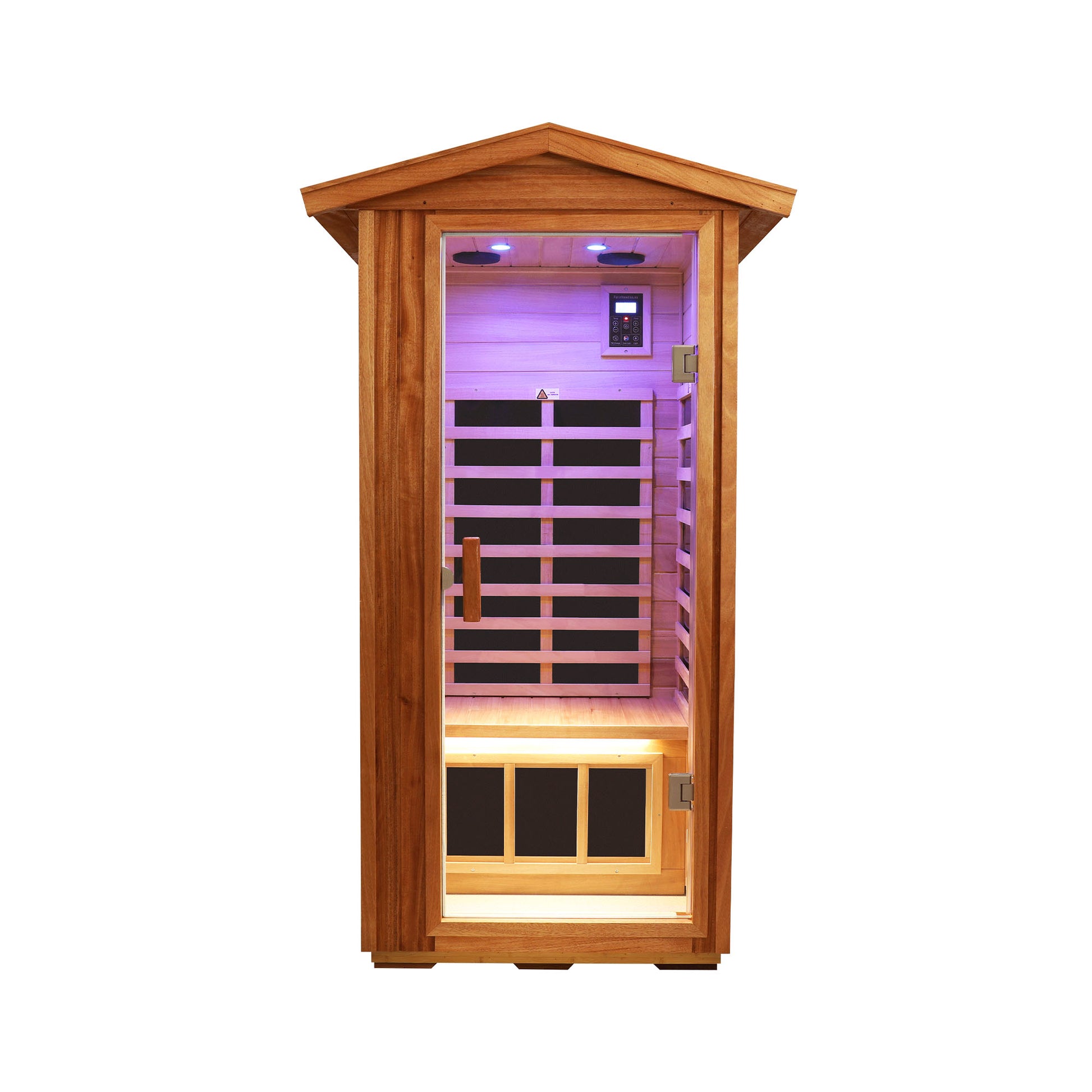 One People Outdoor Okoume Wood Far Infrared Sauna Room Natural Wood Metal & Wood