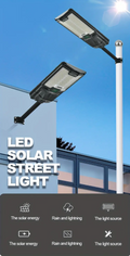 Solar Street Lights Outdoor, Parking Lot Lights With 109Pcs Led Beadsip65 Waterproof Solar Flood Lights, Dusk To Dawn Solar Lights For Garden, Street Side Road,Courtyard Villa,City Square Black White Modern,Sporty,Vintage Metal