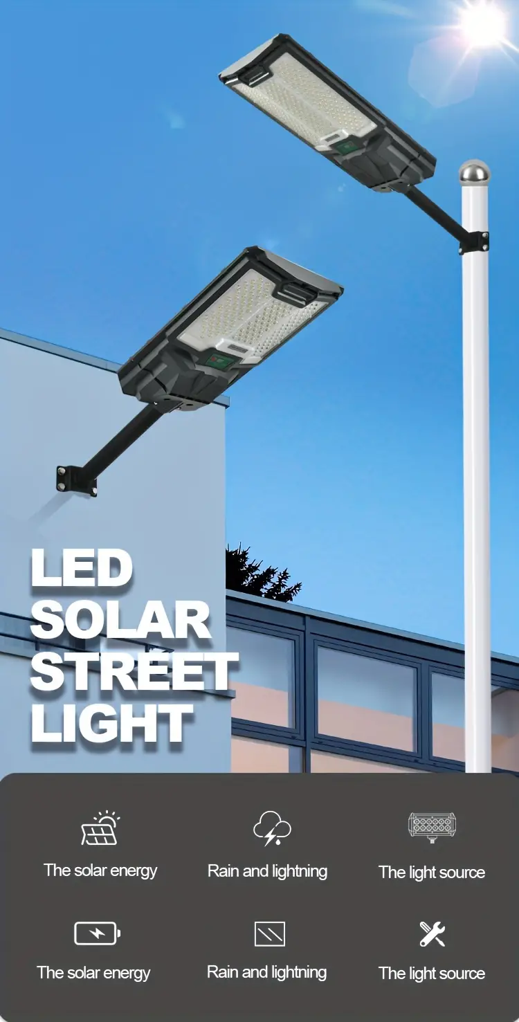 Solar Street Lights Outdoor, Parking Lot Lights With 109Pcs Led Beadsip65 Waterproof Solar Flood Lights, Dusk To Dawn Solar Lights For Garden, Street Side Road,Courtyard Villa,City Square Black White Modern,Sporty,Vintage Metal