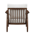 Modern Living Room 1Pc Beige Accent Chair Solid Wood Brown Finish Wooden Furniture Beige Primary Living Space Rubberwood Solid Wood