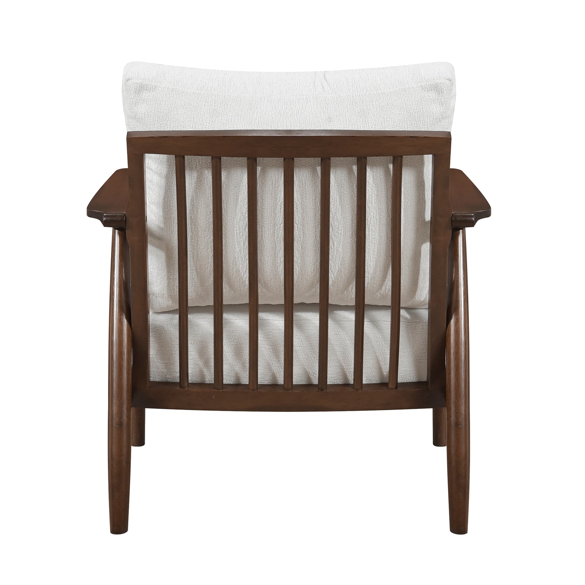 Modern Living Room 1Pc Beige Accent Chair Solid Wood Brown Finish Wooden Furniture Beige Primary Living Space Rubberwood Solid Wood