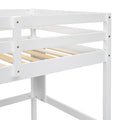 Twin Loft Bed With Built In Desk And Bookcase Of Three Compartments, Guardrails And Ladder,White Twin White Pine