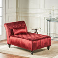 Tufted Chaise Lounge Garnet Velvet