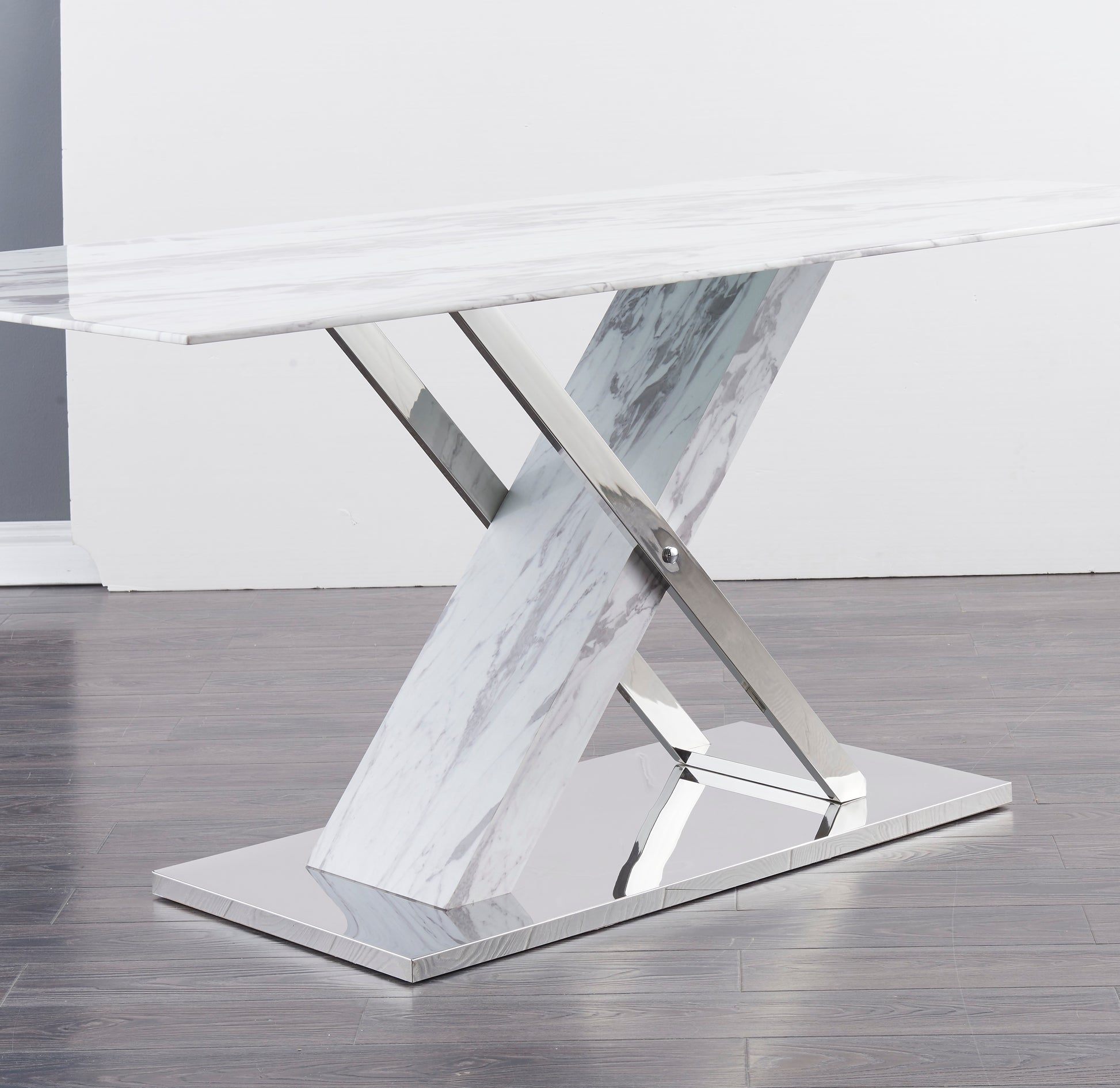 Gwen Dining Table Marble Stainless Steel