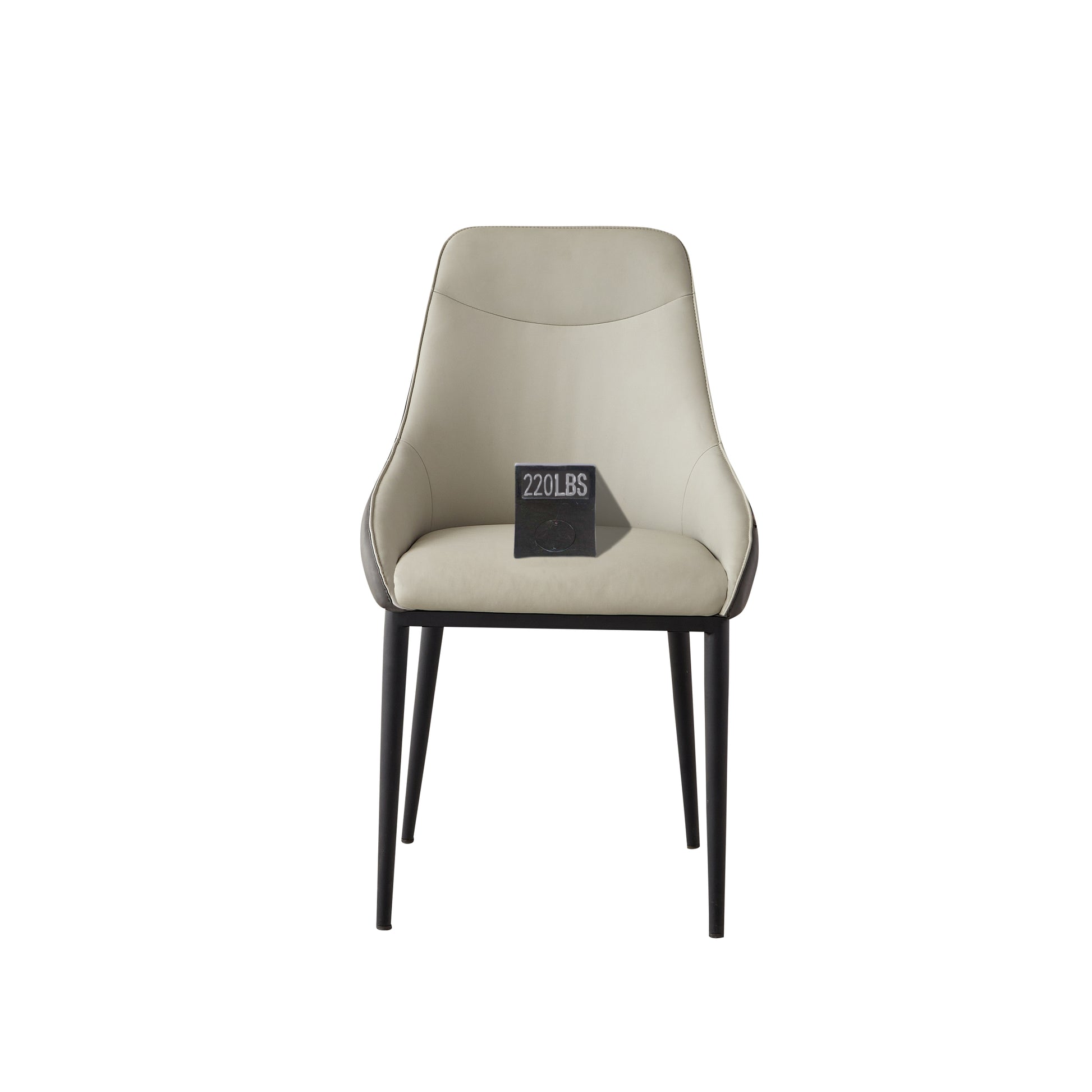 Dining Chair Modern Pu Leather Dining Room Chair With Sturdy Metal Legs, Upholstered Seat Dinner Chairs Accent Side Chairs For Indoor Kitchen Living Room Black And White, Set Of 2 Brown,Ivory Sponge Pu Leather