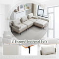 100.7'' L Shape Sectional Sofa 3 Seater Couches With A Removable Ottoman, Comfortable Fabric For Living Room, Apartment, Beige Beige Foam Palomino Fabric 4 Seat