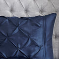 7 Piece Tufted Comforter Set Navy Cal King California King Navy Polyester